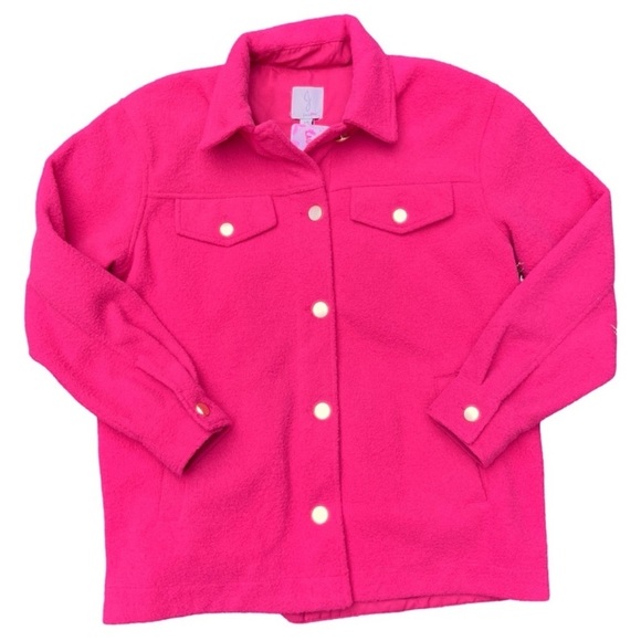 JOIE Hot Pink Shackett with Gold Buttone - Picture 1 of 11